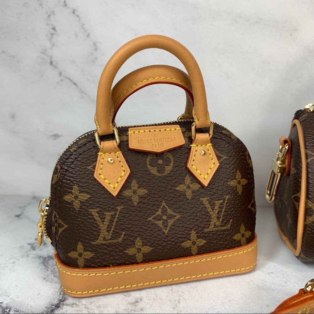 ββ Louis Vuitton Trio Mini Cones Monogram 3-bag Set charms Speedy Alma Noe NEW - Picture 8 of 16
